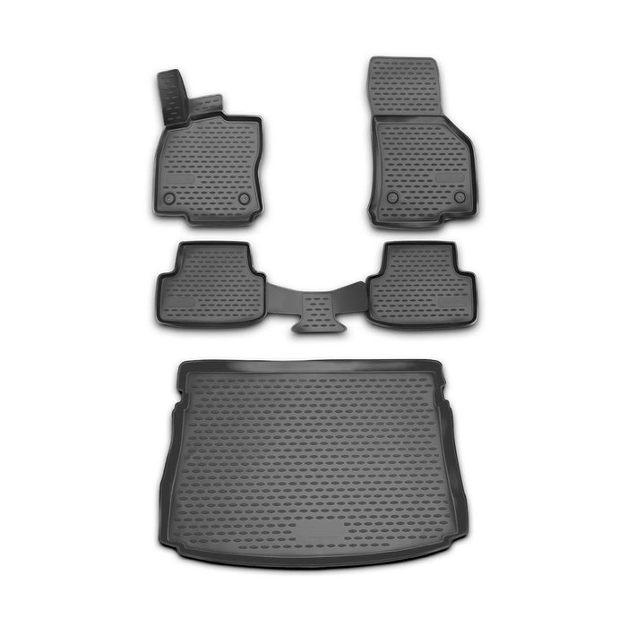 Custom Floor Mats & Cargo Liners for VW Golf GTI MK7 2015-2021 Black 5 Pcs