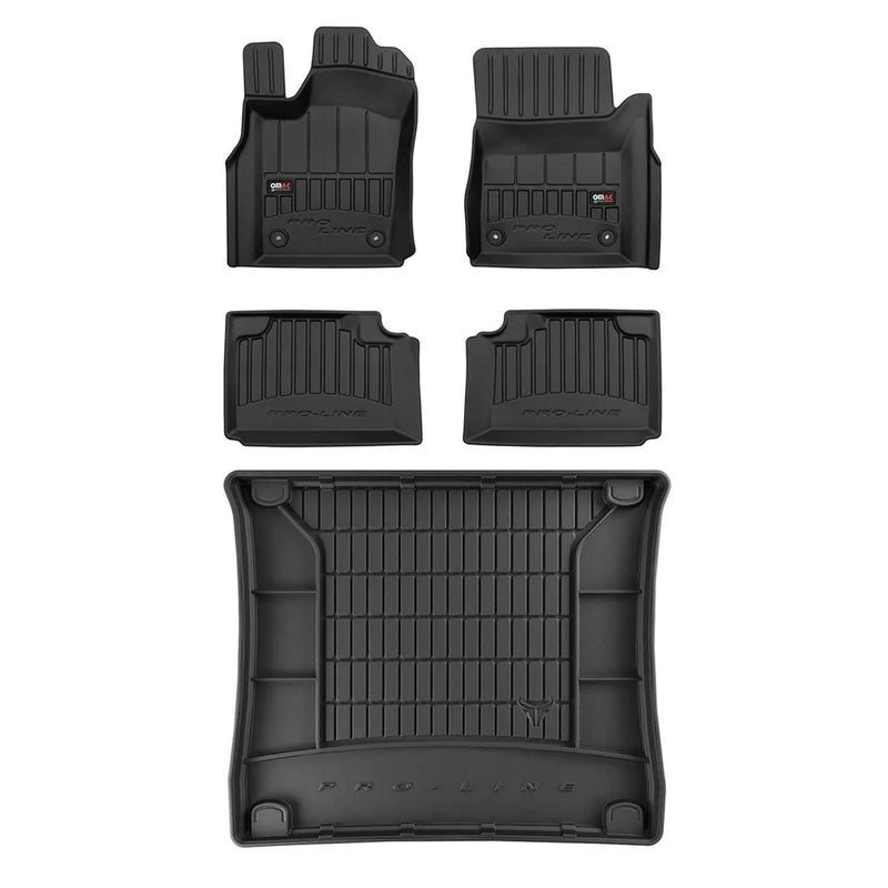 2013-2015 Jeep Grand Cherokee Premium Floor Mats & Cargo Liner Full Set All Weather Heavy Duty Black