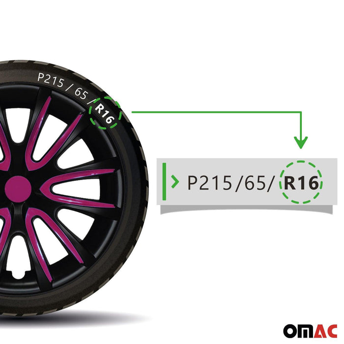 16" Wheel Covers Hubcaps for Mazda Black Matt Violet Matte - OMAC USA
