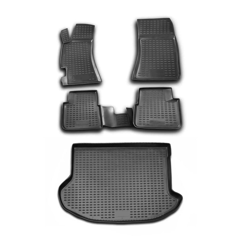 2008-2011 Subaru Impreza Hatchback Floor Mats & Cargo Liner Full Set All Weather Black