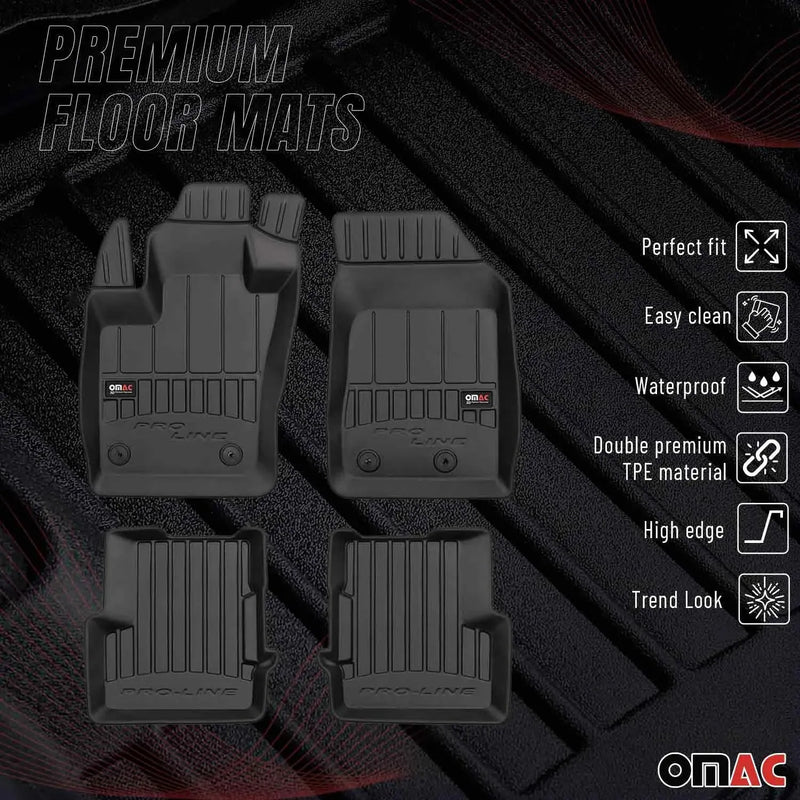 2016-2023 Fiat 500X Premium Floor Mats Liners Full Set All Weather Heavy Duty