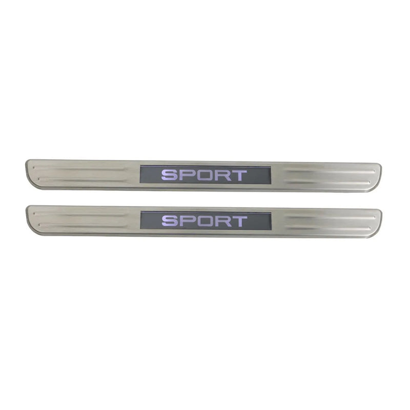 2011-2015 Mercedes SLS AMG Door Sill Scuff Plate Illuminated Sport Steel Silver 2 Pcs