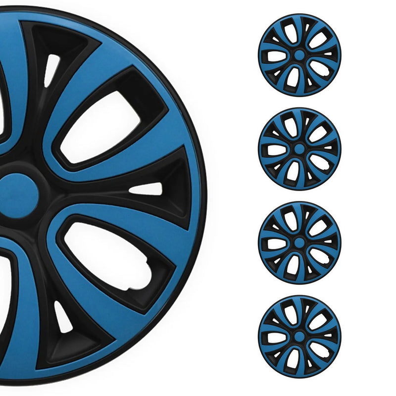 ColorFlex Hub Caps Wheel Cover 16" Black & Blue Full Set 4 pcs.