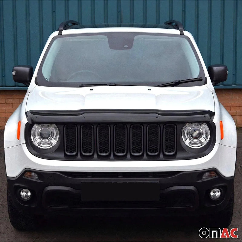 Front Bug Shield Hood Deflector Guard for Jeep Renegade 2015-2018 Black Smoke - OMAC USA