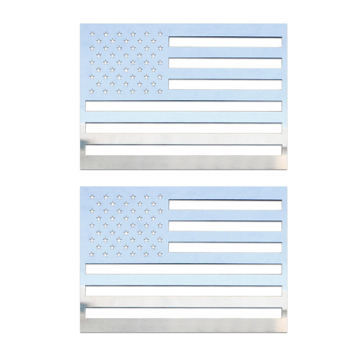 US American Flag Chrome Decal Sticker S. Steel for Suzuki Equator S. Steel 2x