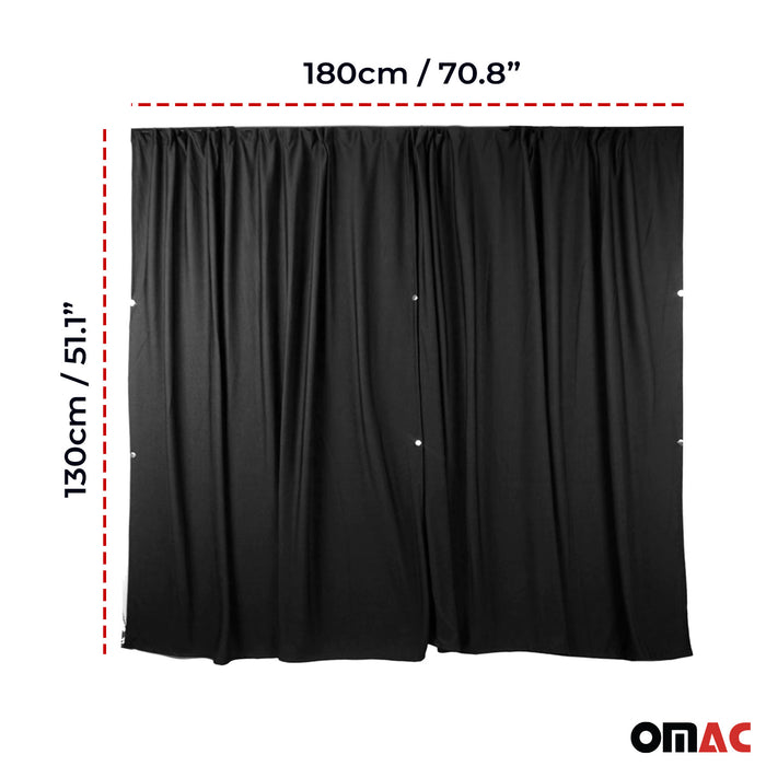 Cabin Divider Curtain Privacy Curtains for RAM ProMaster 2014-2024 Fabric Black