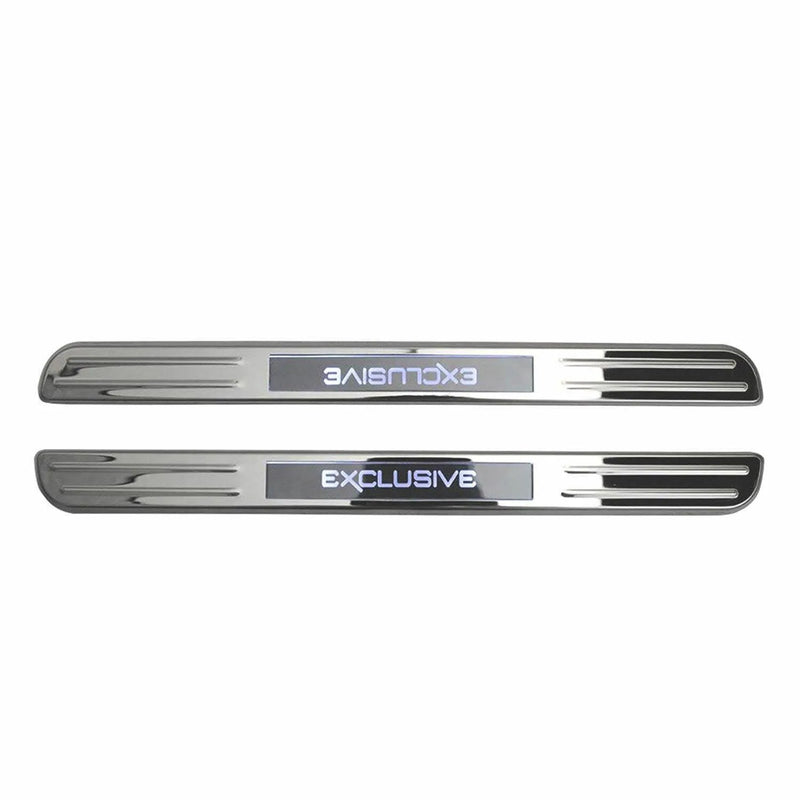 BMW 6 Series 8 Series Door Sill Scuff Plate Scratch Protector Exclusive Steel Silver 2 Pcs