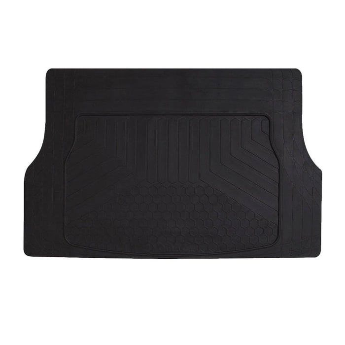 OMAC All Weather Rubber Black Trunk Cargo Floor Mats