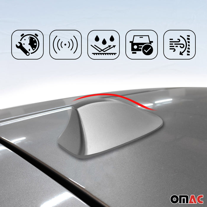 Car Shark Fin Antenna Roof Radio AM/FM Signal for Smart Dark Grey