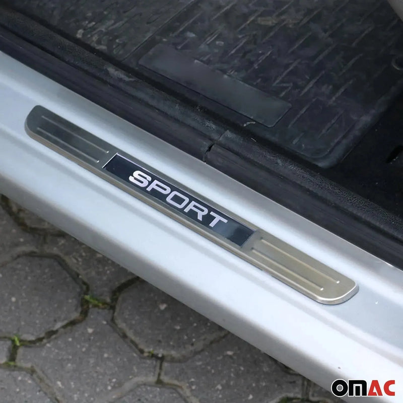 Door Sill Scuff Plate Illuminated for BMW 6 Series 8 Series Brushed Steel 2x