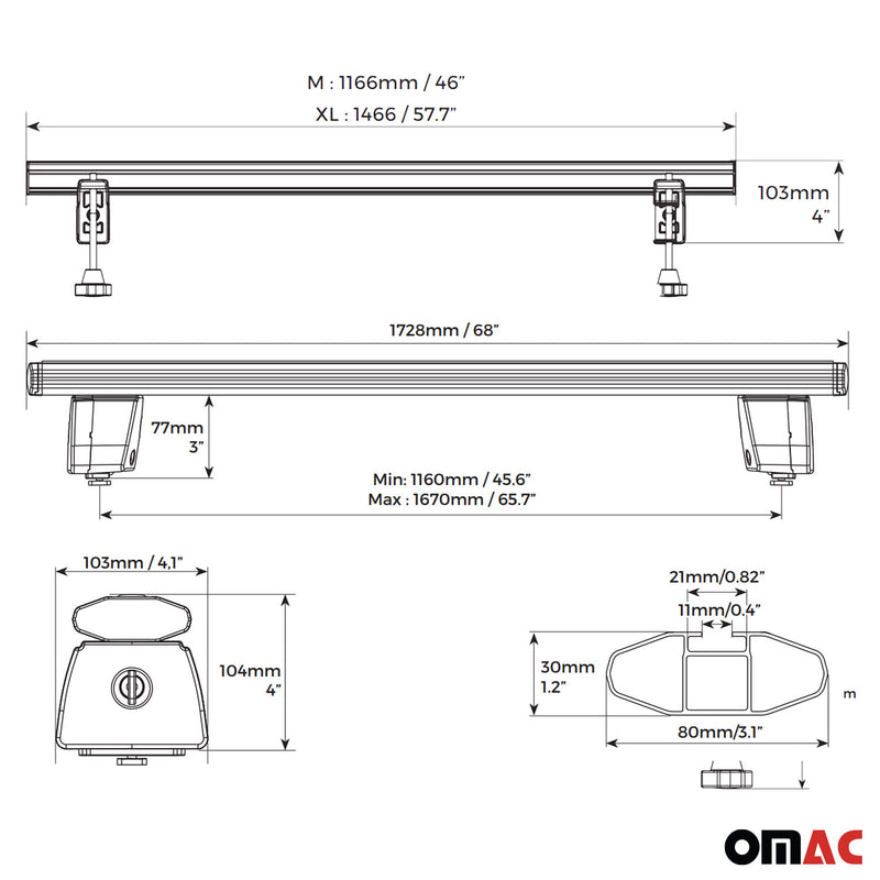 Honda Ridgeline Truck Bed Rack System Alu Pick Up Sliding Rack 4Pcs