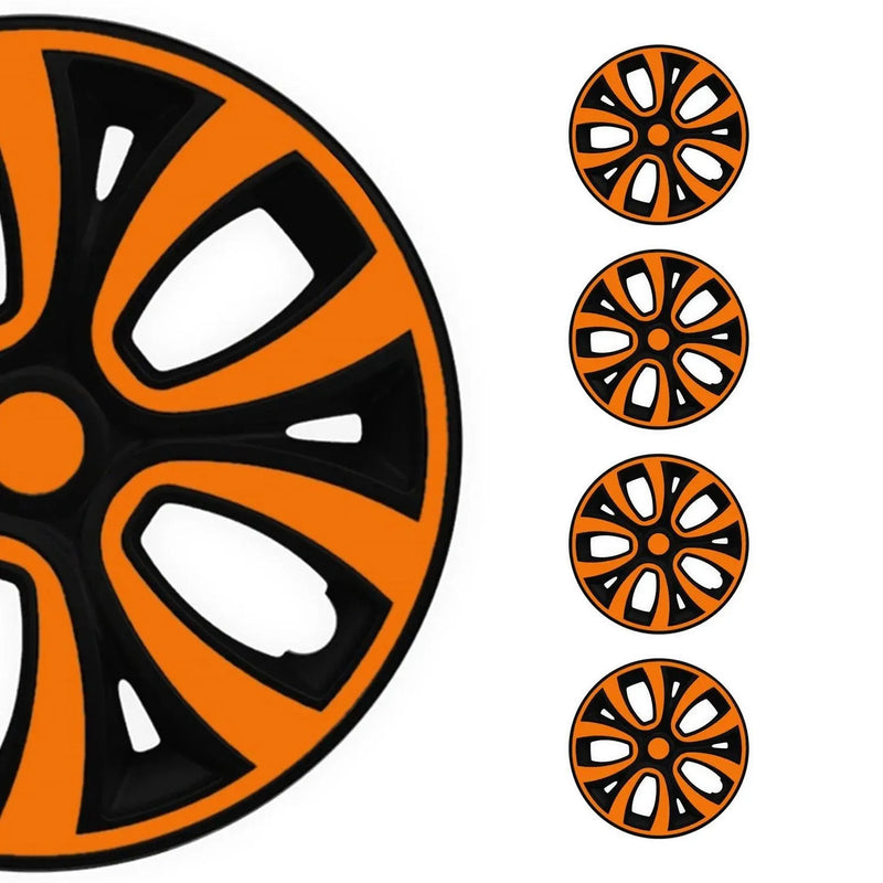 14" Wheel Covers Hubcaps R14 for Honda Black Orange Gloss - OMAC USA