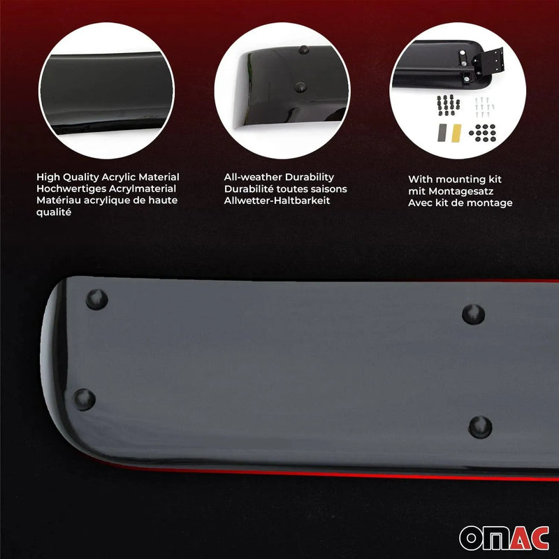 Front Windshield Sun Visor Protector for RAM ProMaster 2014-2024 Black Smoke - OMAC USA