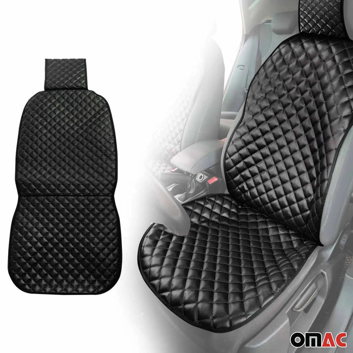 Leather Breathable Front Seat Cover Pads for Dodge Black