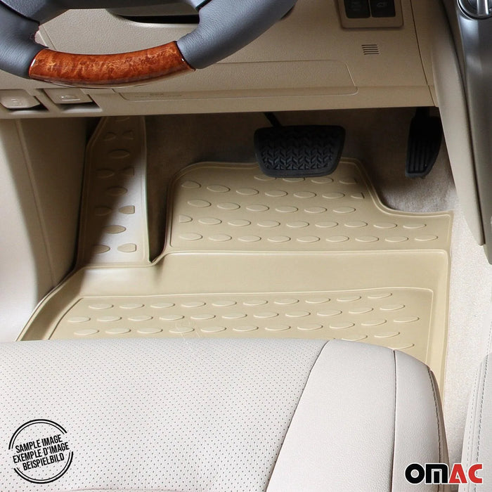 OMAC Floor Mats Liner for Volvo XC60 2018-2024 Beige TPE All-Weather 4 Pcs