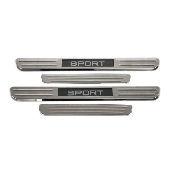 Door Sill Scuff Plate Illuminated for Ford Fusion Sport Steel Silver 4 Pcs