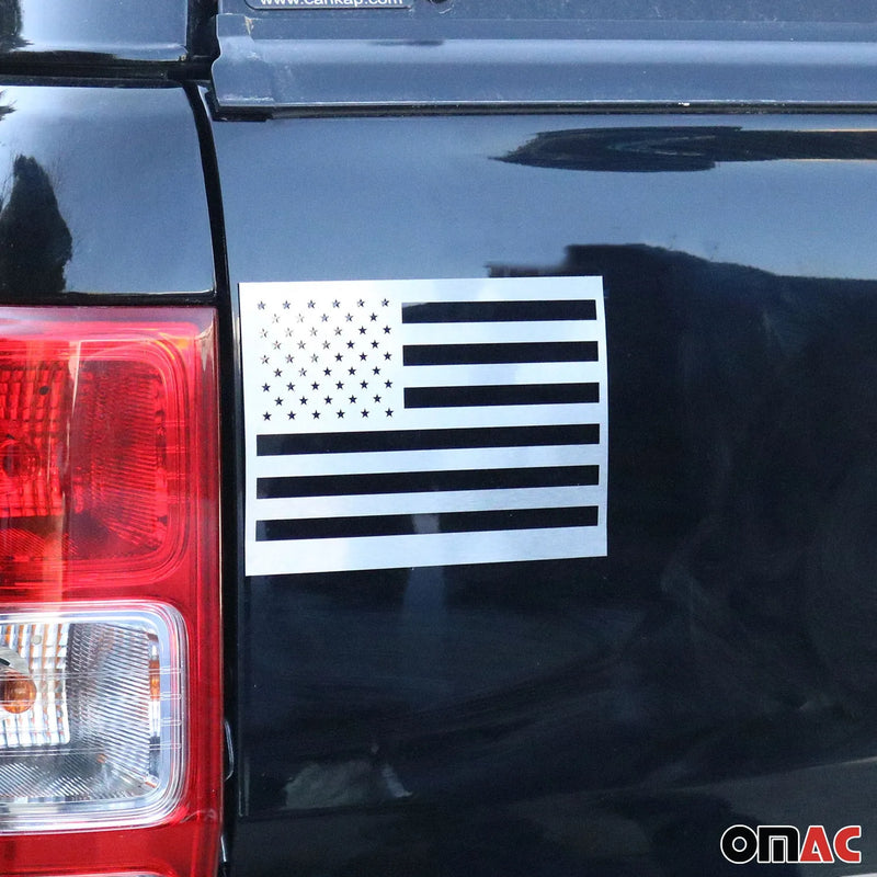 Suzuki Equator US American Flag Chrome Decal Sticker S. Steel Brushed