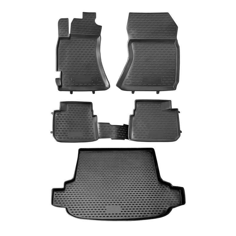 Custom Floor Mats & Cargo Liners for Subaru Forester 2.5 XT 2009-2013 Black 5Pcs - OMAC USA