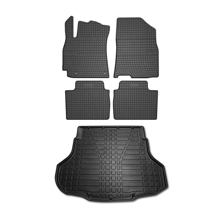 Floor Mats Cargo Liner Set for Hyundai Elantra 2021-2024 Sedan Black 5 Pcs