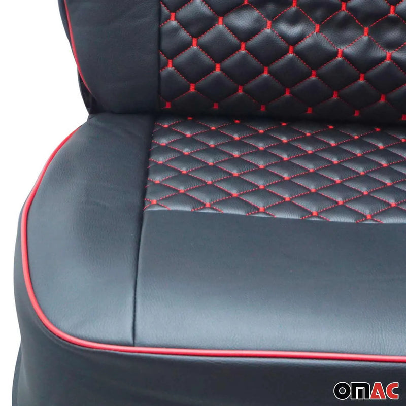 2014-2024 RAM ProMaster Leather Custom fit Car Seat Covers Black Red