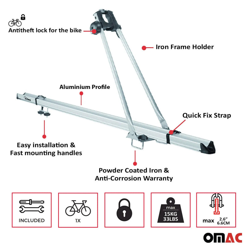 2009-2015 Mercedes GLK Class X204 Bike Rack Carrier Roof Racks Set Gray Alu