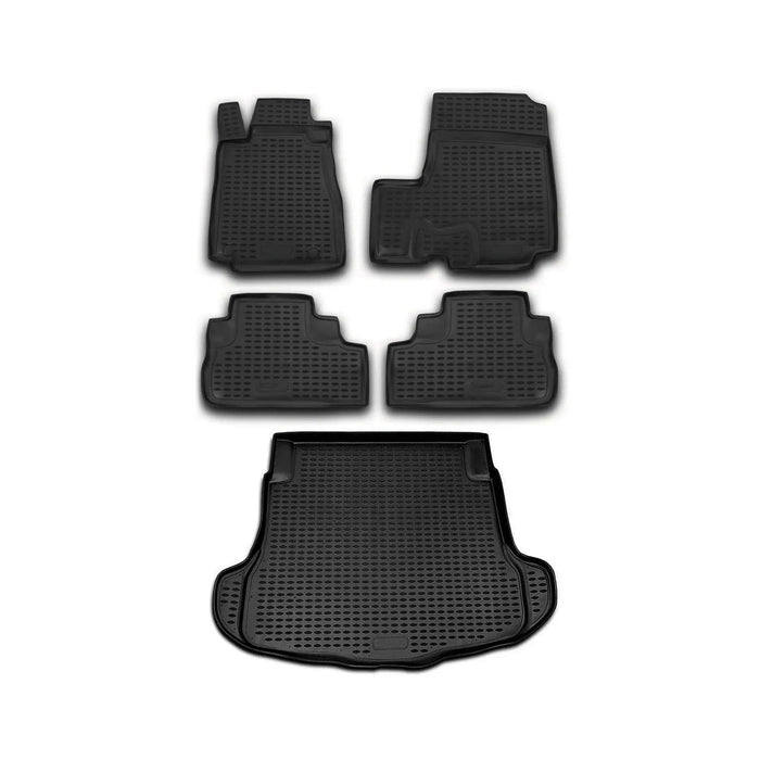 Custom Floor Mats & Cargo Liners for Honda CR-V 2007-2011 Black 5 Pcs