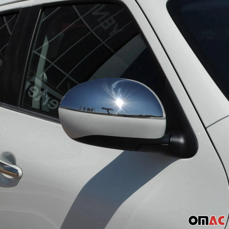 Side Mirror Cover Caps Fits Nissan Juke 2011-2014 Steel Silver 2 Pcs - OMAC USA