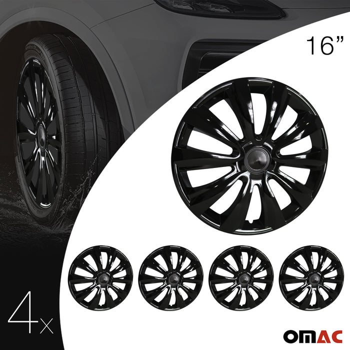 16 Inch Wheel Covers Hubcaps for Mini Black