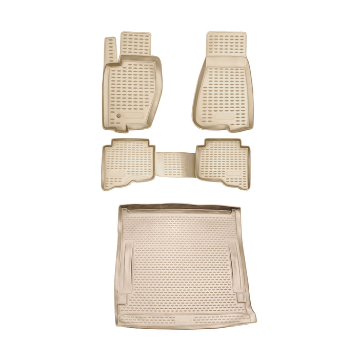 Custom Floor Mats & Cargo Liners for Jeep Grand Cherokee 2005-2010 Beige 5 Pcs