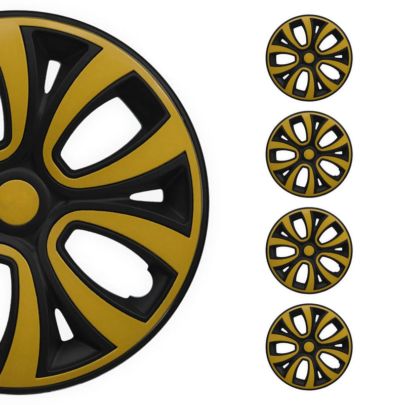 ColorFlex Hub Caps Wheel Cover 15" Black & Yellow Full Set 4 pcs.