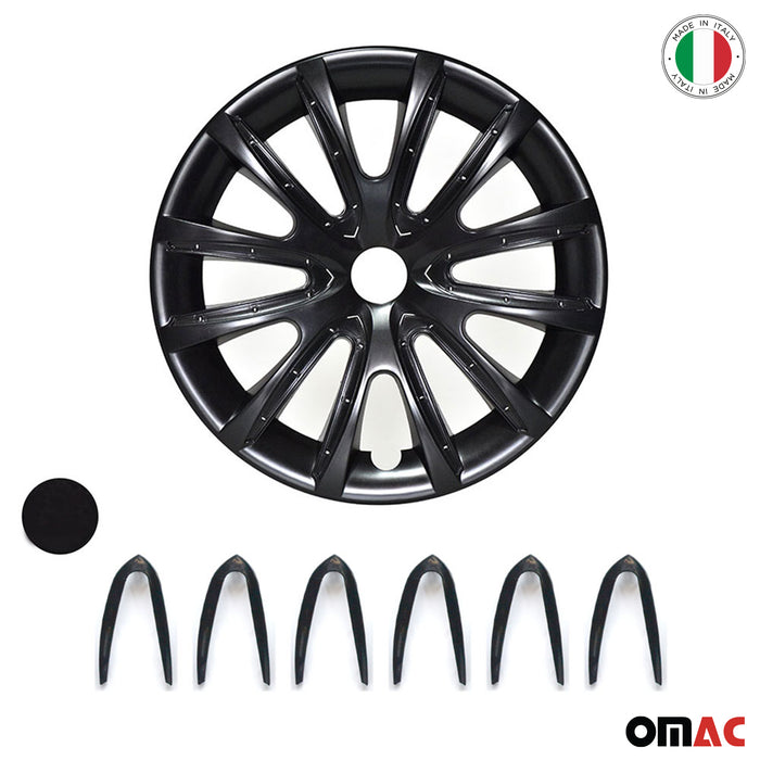 16" Wheel Covers Hubcaps for Ford Fiesta Black Gloss