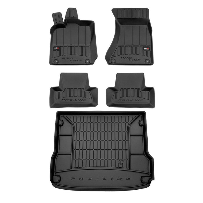 OMAC Premium Floor Mats & Cargo Liners for Audi Q5 2009-2017 Rubber Black 5 Pcs