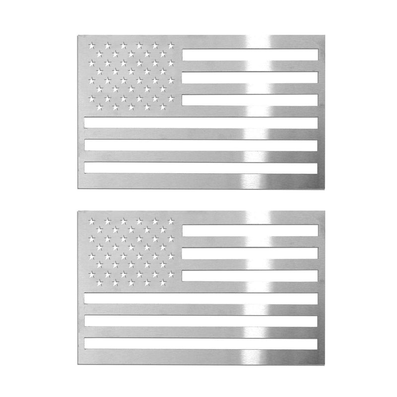 Hummer US American Flag Chrome Decal Sticker Stainless Steel Silver Steel