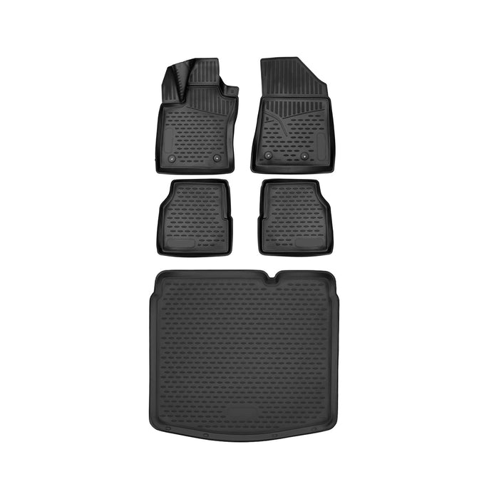 Custom Floor Mats & Cargo Liners for Jeep Compass 2017-2024 Black 5 Pcs