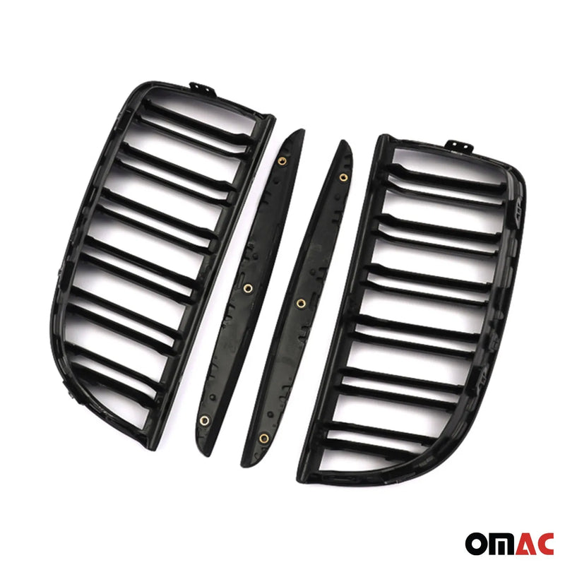 2005-2008 BMW 3 Series E90 E91 E92 E93 PRE-FL Front Kidney Grille M3 Style Gloss Black Dual Slat